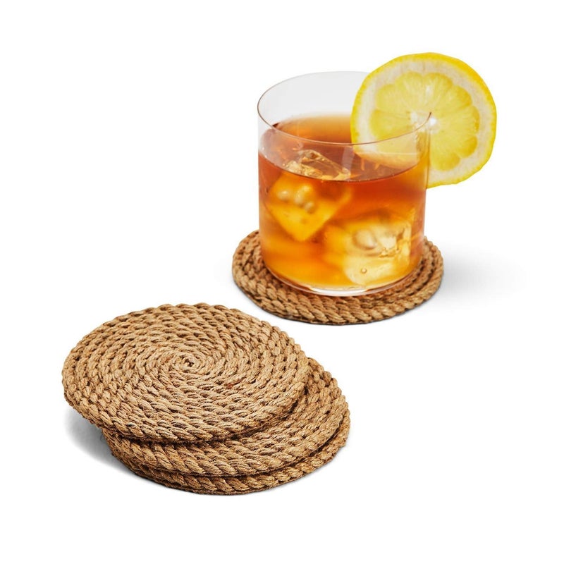 Two's Company 53041 Full Circle Jute Rope Coasters, Set of 4, 4.25-inch Diameter - Image 2